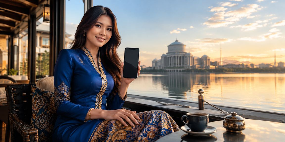 Pemain kasino dalam talian memakai baju kurung di Putrajaya