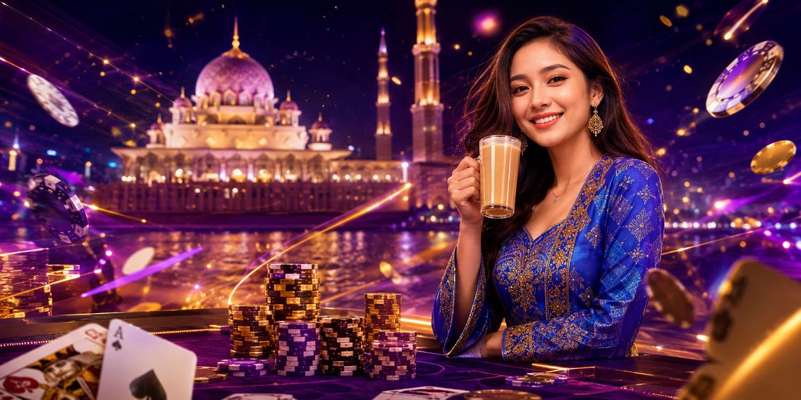 Wanita Malaysia berpakaian baju kurung menikmati permainan poker di Putrajaya